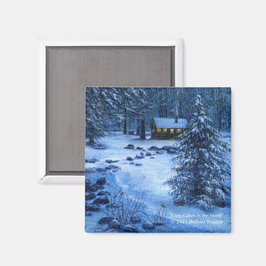 "Gemütliche Kabine im Schnee"-Magnete Magnet (Vorderseite/Rückseite)