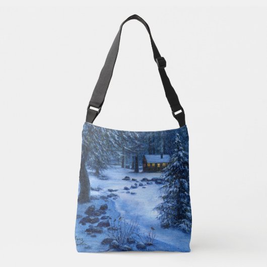 "Gemütliche Kabine im Schnee" Tote Tasche (Vorderseite)