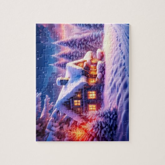 Gemütliche Kabine im Winter Wunderland Jigsaw Puzz Puzzle (Vertikal)
