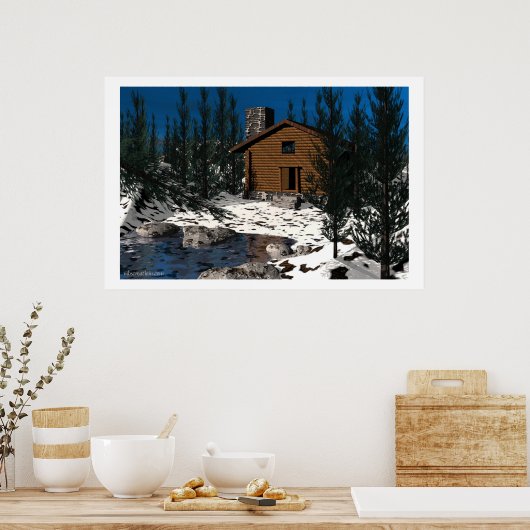 Gemütliche Kabine Poster (Küche)