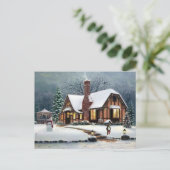 Gemütliche Kabine Postkarte (Stehend Vorderseite)