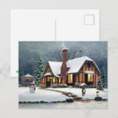 Gemütliche Kabine Postkarte (Vorne/Hinten)