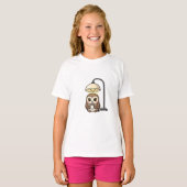 Gemütliche Kaffee-Eule Kinder T-Shirt (Vorne ganz)