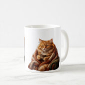 Gemütliche Kaffee-Katzen-Illustration Kaffeetasse (VorderseiteRechts)