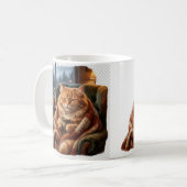 Gemütliche Kaffee-Katzen-Illustration Kaffeetasse (Vorderseite Links)