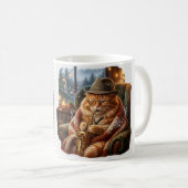 Gemütliche Kaffeekatze-Tasche Kaffeetasse (VorderseiteRechts)