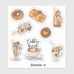 Gemütliche Kaffeepapieraufkleber für den Herbst Aufkleber