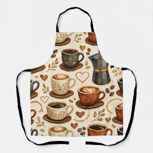 Gemütliche Kaffeezeit - Warmes Ästhetisches Nahtlo Schürze