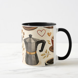 Gemütliche Kaffeezeit - Warmes Ästhetisches Nahtlo Tasse