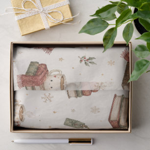 Gemütliche Kakaotassen Bücher Weihnachts-Tissue-Pa Seidenpapier