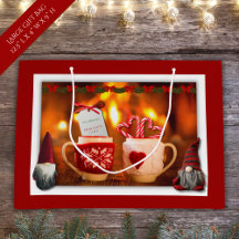 Gemütliche Kamin-Weihnachts-Gnom-Groß-Geschenktasc
