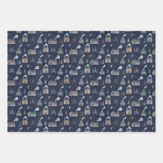 Gemütliche Karierte Pine Cones und Zuhause Geschenkpapier Set (Vorderseite 3)