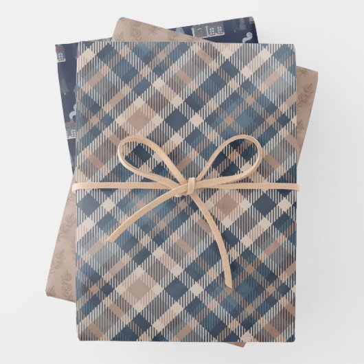 Gemütliche Karierte Pine Cones und Zuhause Geschenkpapier Set (Beispiel)