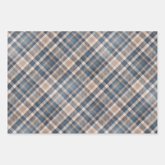 Gemütliche Karierte Pine Cones und Zuhause Geschenkpapier Set (Vorderseite)