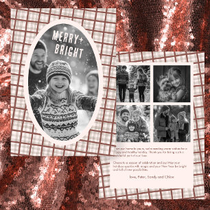 Gemütliche Karo-Weihnachts-Foto-Collage nach Maß Feiertagskarte