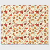 Gemütliche Kastanien und Blätter Nahtloses Verpack Geschenkpapier (Flach)