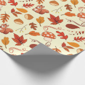 Gemütliche Kastanien und Blätter Nahtloses Verpack Geschenkpapier (Ecke)