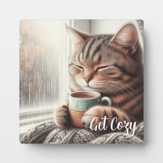 Gemütliche Katze Fotoplatte (Vorderseite)