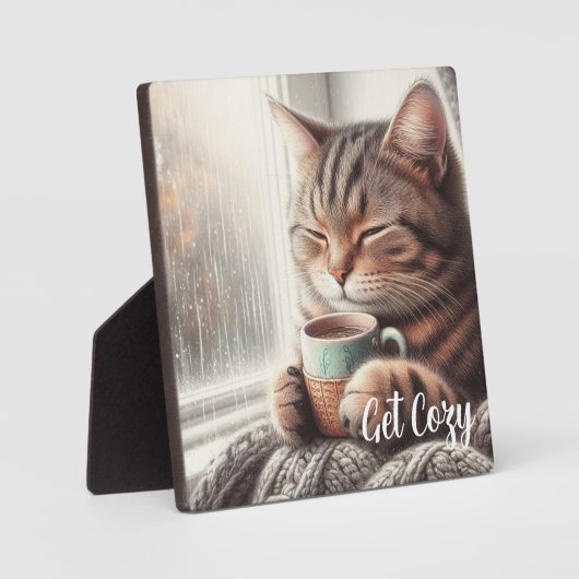 Gemütliche Katze Fotoplatte (Vorderseite)