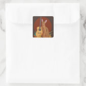 Gemütliche Katze & Gitarre Aufkleber (Tasche)