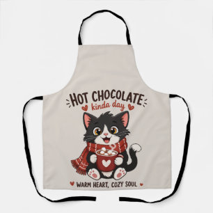 Gemütliche Katze Heiße Schokolade Illustration Schürze