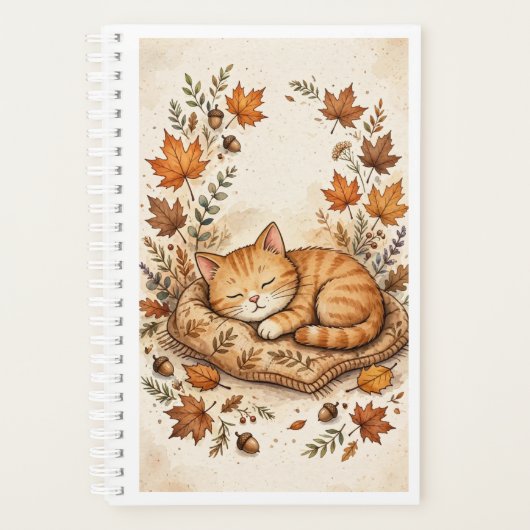 Gemütliche Katze im Herbstplaner Planer (Vorderseite)
