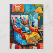 Gemütliche Katze im Sessel