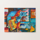 Gemütliche Katze im Sessel Puzzle (Horizontal)
