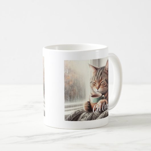 Gemütliche Katze Kaffeetasse (VorderseiteRechts)