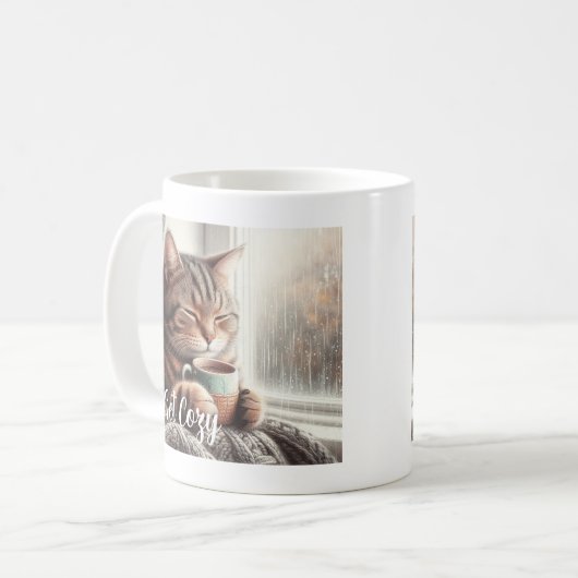 Gemütliche Katze Kaffeetasse (Vorderseite Links)