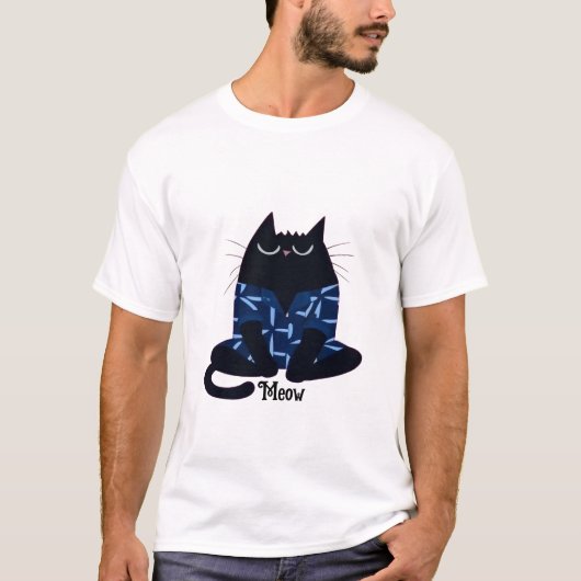 Gemütliche Katze T-Shirt (Vorderseite)
