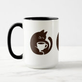 Gemütliche Katze und Kaffeetasse (Links)