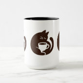 Gemütliche Katze und Kaffeetasse (Zentrum)