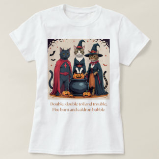 Gemütliche Katzen - Halloween-Kessel T-Shirt