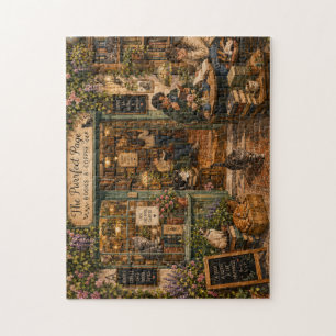Gemütliche Katzen im Buchladen Wasserfarben-Puzzle Puzzle