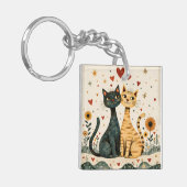Gemütliche Katzen Schlüsselanhänger (Vorderseite links)