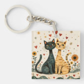Gemütliche Katzen Schlüsselanhänger (Vorderseite)