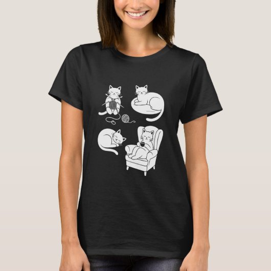 Gemütliche Katzen T-Shirt (Vorderseite)
