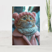 Gemütliche Katzengrüße Karte (Vorderseite)