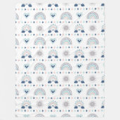 Gemütliche Kinderdecke Pastellrosa und Navy Vibes Fleecedecke (Vorderseite)