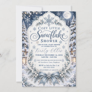 Gemütliche kleine Schneeflocke Baby Shower Einladung