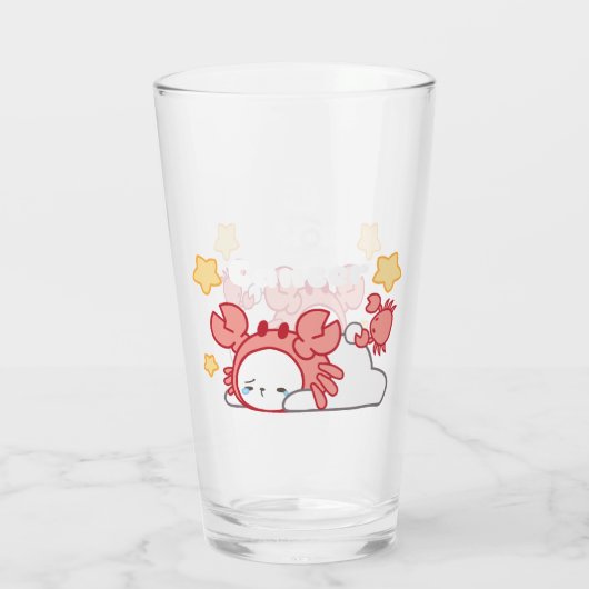 Gemütliche Krebskonstellation Whimsical Bunny & Cr Glas (Rückseite)