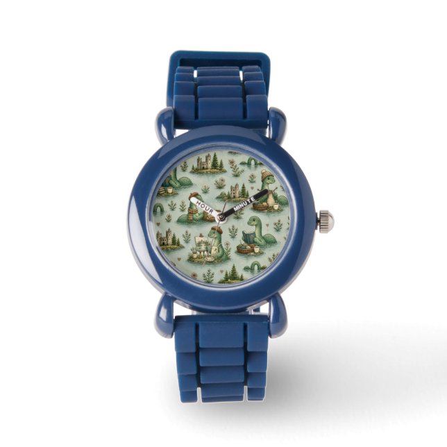 Gemütliche Kryptide Nessie Loch Ness Monster Hobby Armbanduhr (Vorderseite)
