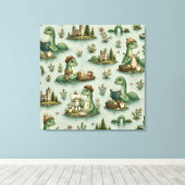 Gemütliche Kryptide Nessie Loch Ness Monster Hobby Leinwanddruck (Insitu (Holzboden))