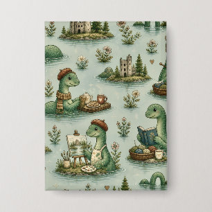 Gemütliche Kryptiden Nessie Loch Ness Monster Hobb Button