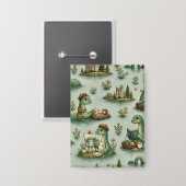 Gemütliche Kryptiden Nessie Loch Ness Monster Hobb Button (Vorderseite/Rückseite)