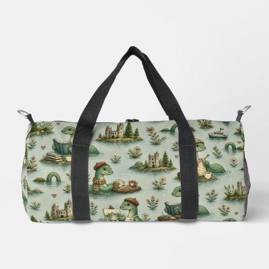 Gemütliche Kryptiden Nessie Loch Ness Monster Hobb Duffle Bag (Vorderseite)
