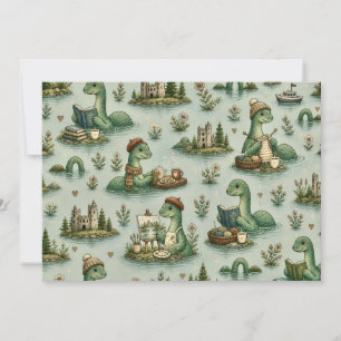 Gemütliche Kryptiden Nessie Loch Ness Monster Hobb Einladung