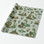 Gemütliche Kryptiden Nessie Loch Ness Monster Hobb Geschenkpapier (Ungerollt)