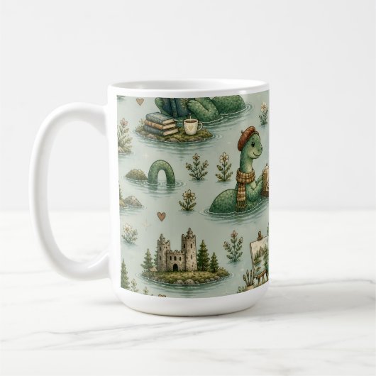 Gemütliche Kryptiden Nessie Loch Ness Monster Hobb Kaffeetasse (Links)